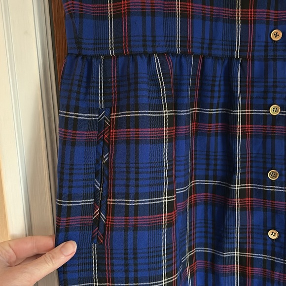 Vintage Pendleton Wool plaid tartan vest top maxi dress with pockets L XL - Picture 3 of 8